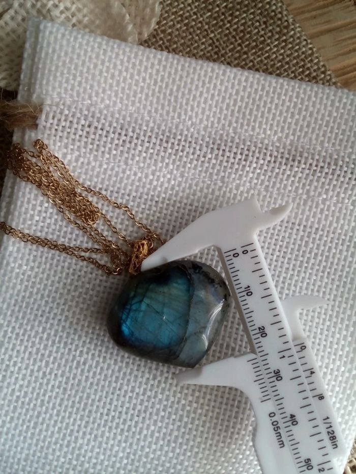 Collier coeur de labradorite naturelle - photo numéro 6