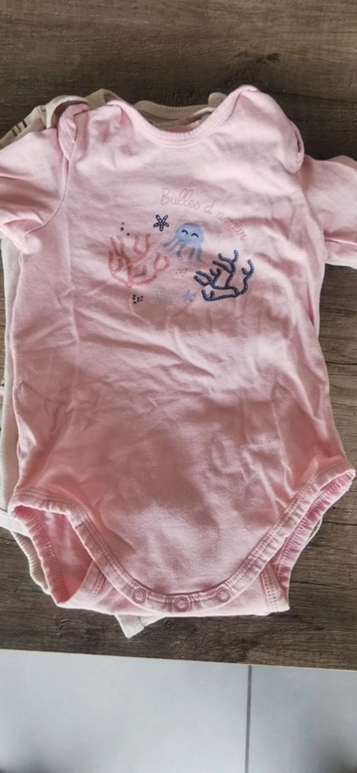 Lot de 3 Bodies manches longues bébé fille - photo numéro 4