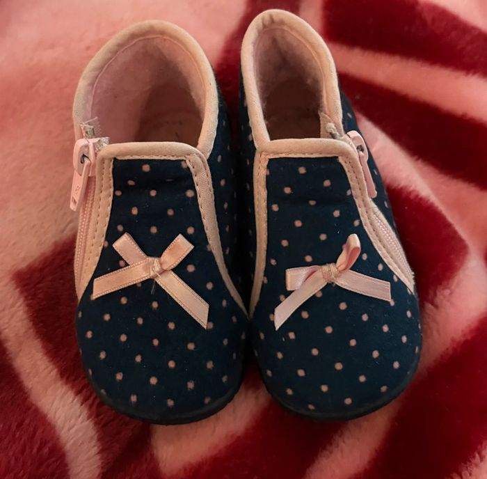 Pantoufle bleu et rose