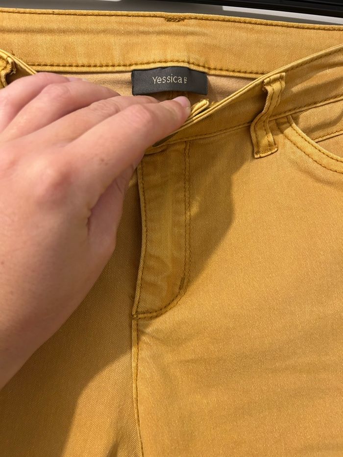 Pantalon slim moutarde - photo numéro 4