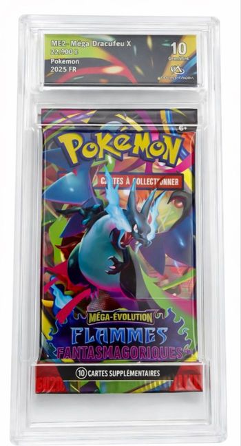 🔥 Booster Pokémon gradé GEM MINT 10 🔥 💎 Méga-Dracaufeu X – Flammes Fantasmagoriques (FR)