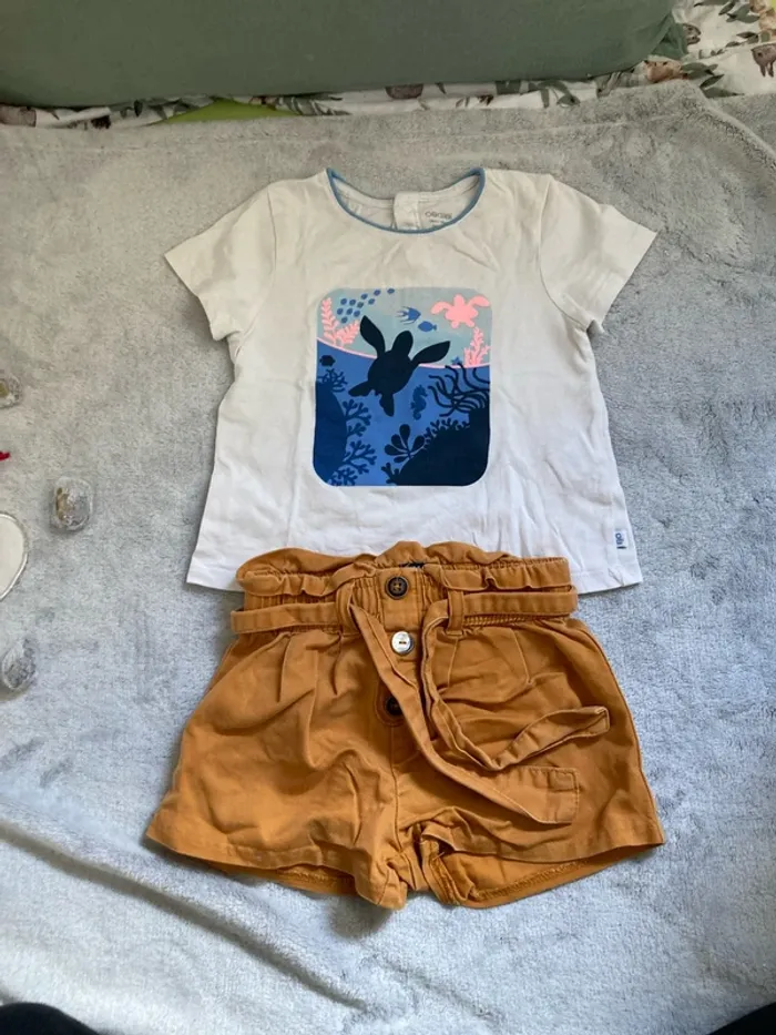 T-shirt et short 18 mois