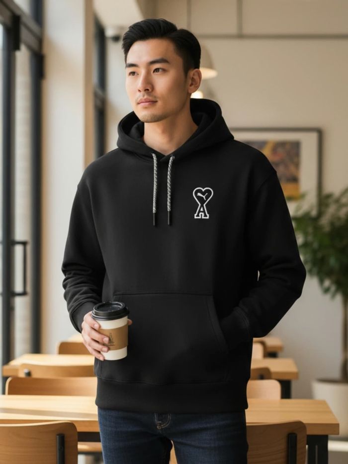 Sweat à capuche AMI Paris x PUMA - Noir - photo numéro 2