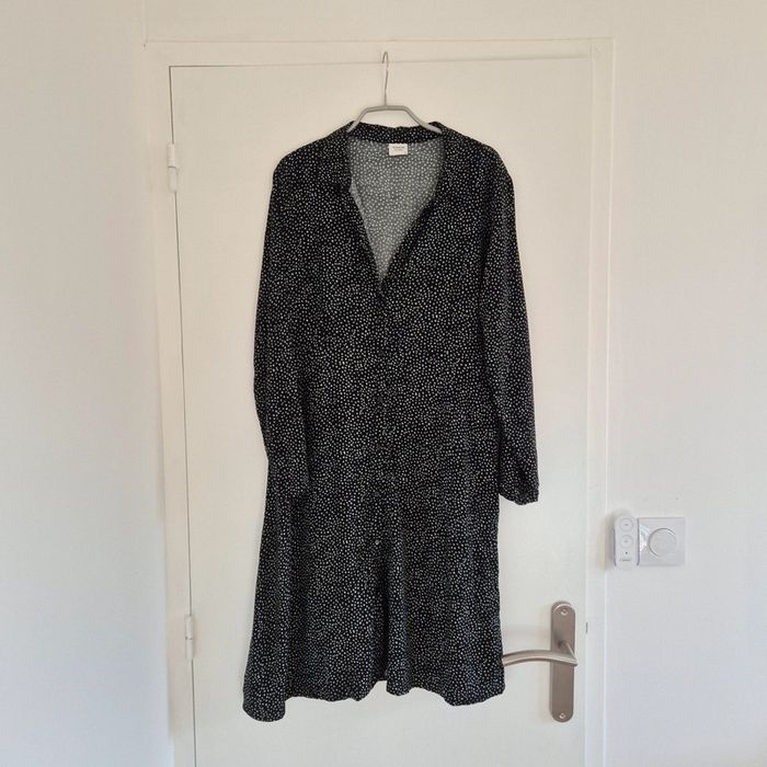 Robe tunique noir à pois neuve - Jacqueline de Young - Taille L : 40