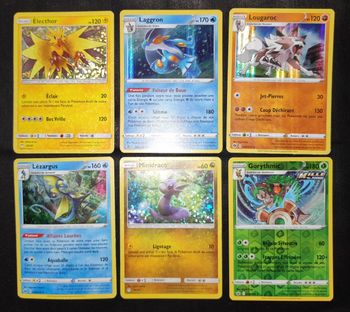 6 cartes Pokémon holo ou reverse