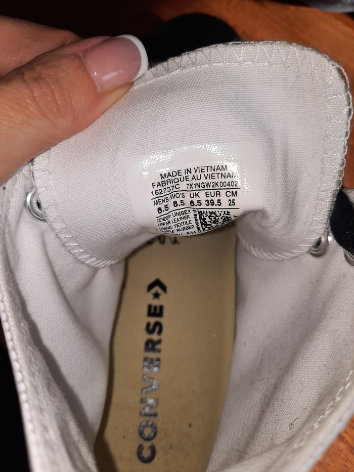 Converse all star cuir blanc semelle noire - photo numéro 3