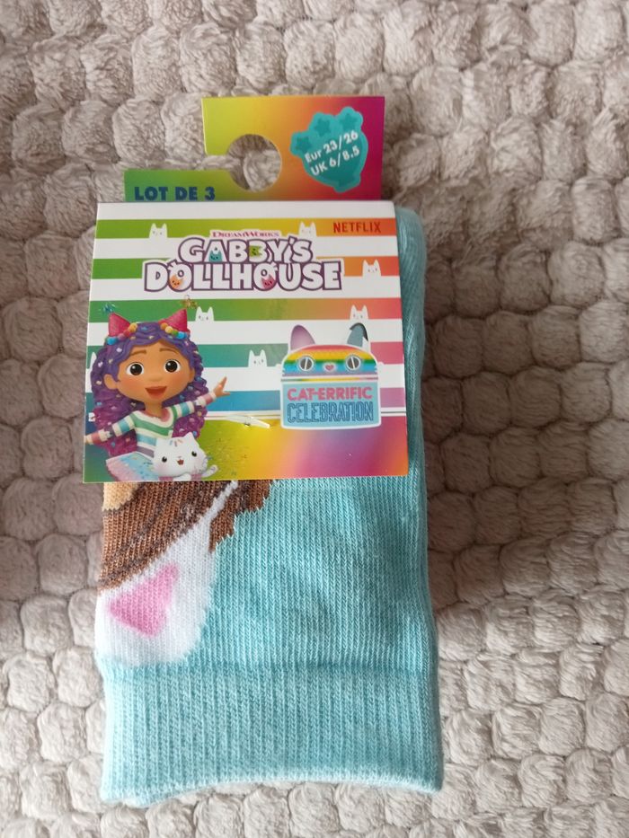 3 paires de chaussettes gabby chat 23/26 - photo numéro 2