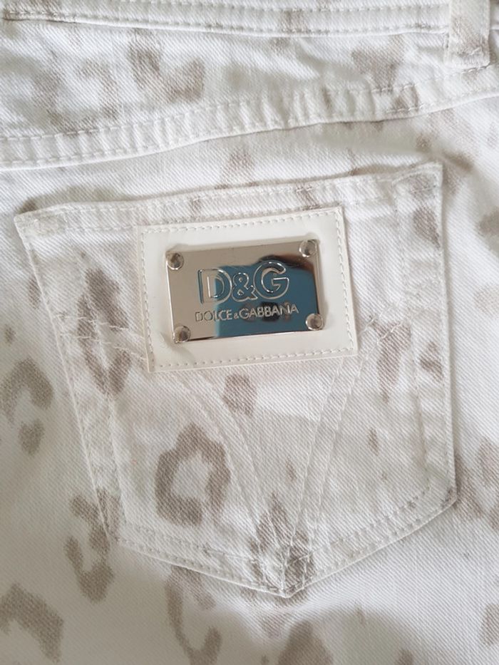 Jean D&G blanc leopard