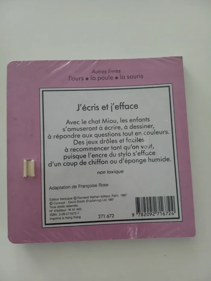 Livre pour enfants vintage Le chat j'écris j'efface Nathan - photo numéro 2