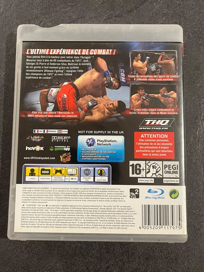 Jeux vidéos PS3 UFC 2009 Undisputed - photo numéro 2