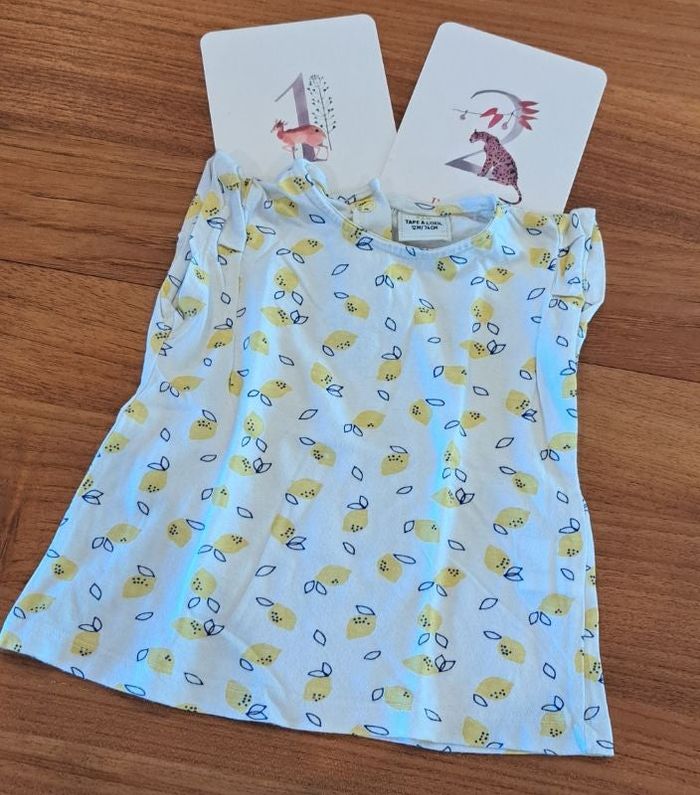 Tee-shirt manche courte citron 🍋 _ 12 mois 74 cm _ tape à l'œil
