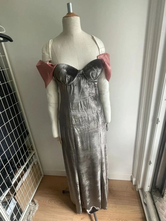 Robe bustier en velours de soie sur mesure