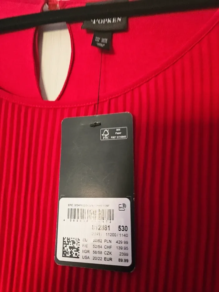 Robe longue Rouge Foncé Taille 52/54 Ulla popken - photo numéro 4