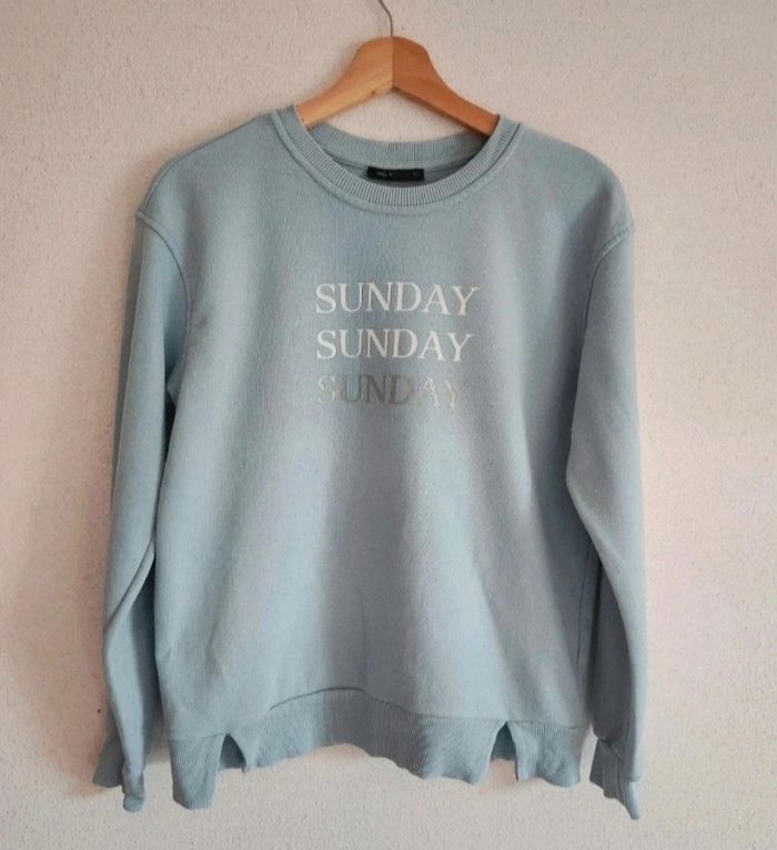 Sweat bleu ciel Defacto “Sunday” Taille XS - photo numéro 2