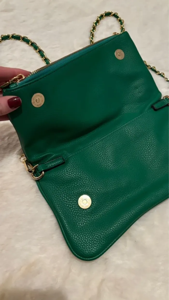 Sac bandoulière vert et doré - photo numéro 3