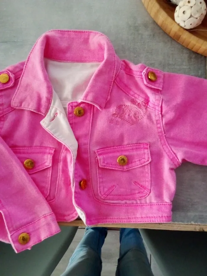 Veste courte jeans fille - photo numéro 2