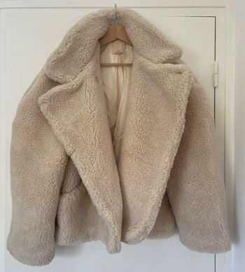 Manteau effet mouton beige h&m oversized
