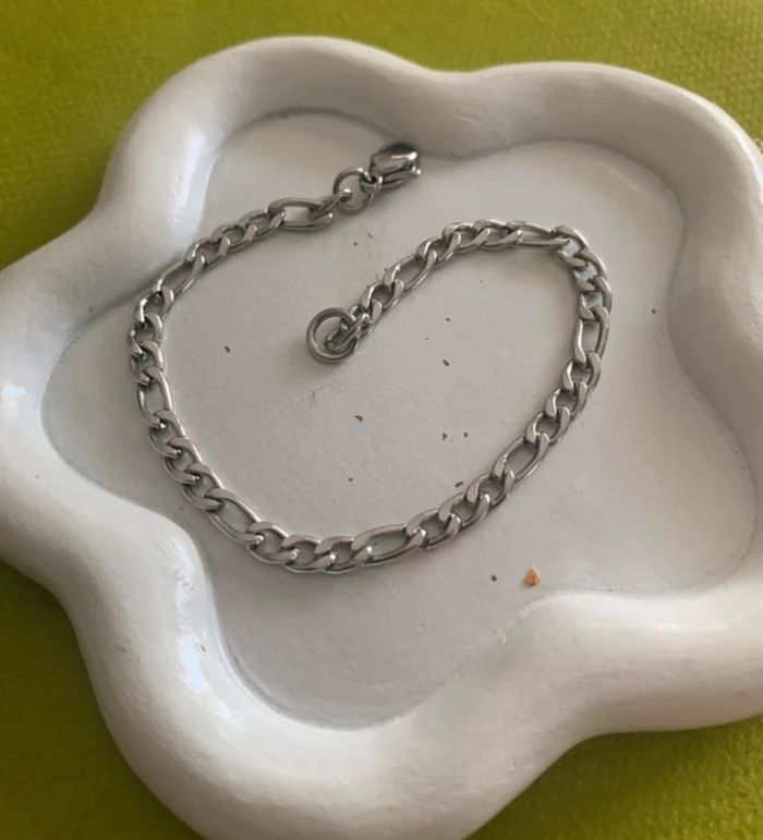 Bracelet chaîne en acier inoxydable argenté 16 cm - photo numéro 3