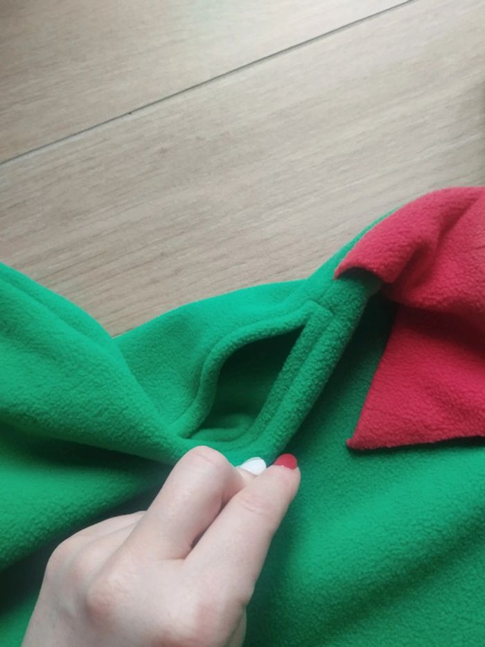 Poncho lutin de Noël en polaire 12-18 mois - photo numéro 3