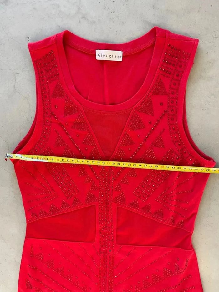 Robe soirée été à sequins rouge Giorgia - photo numéro 11