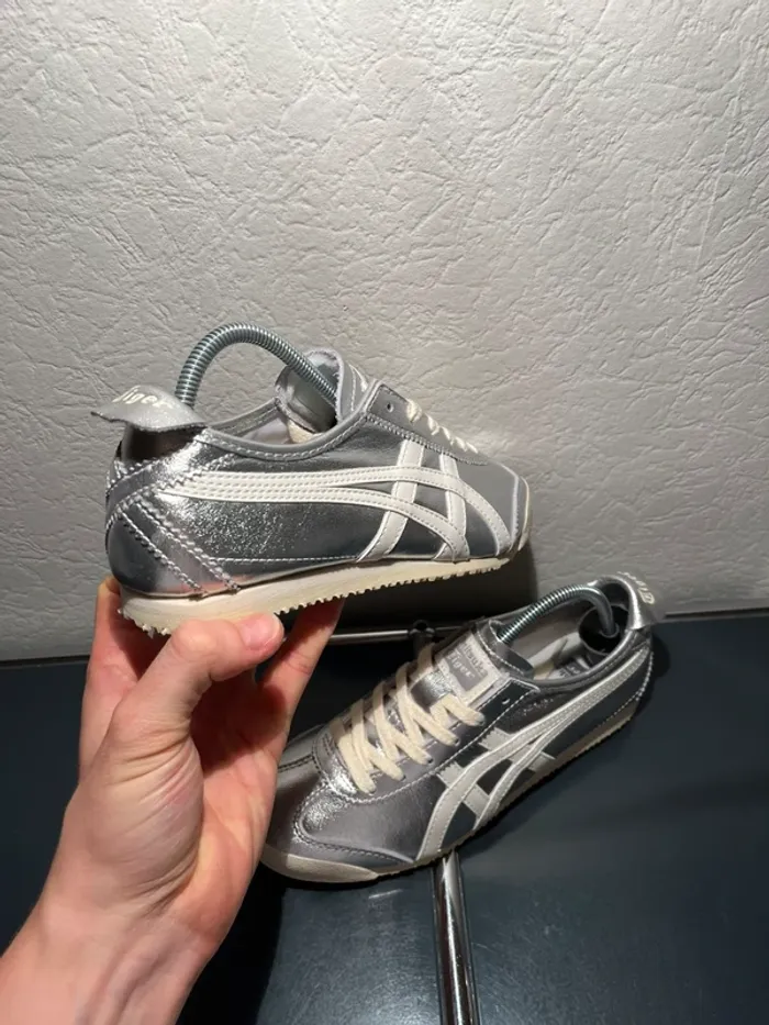 Asics Onitsuka Tiger Mexico 66 Kill Bill Argenté, Blanc, Crème - Style Rétro, Vintage - Taille 37 - photo numéro 2