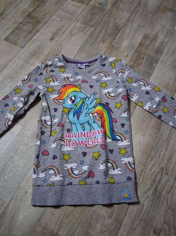 Sweat fille gris chiné multicolore 5 ans