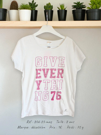 T-shirt 8 ans Décathlon (80d-83-mag)