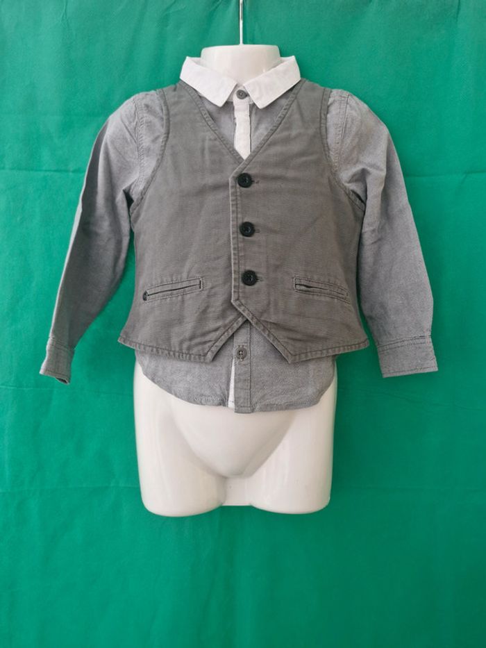 Ensemble chemise + gilet 3 ans 98 cm Orchestra - photo numéro 2