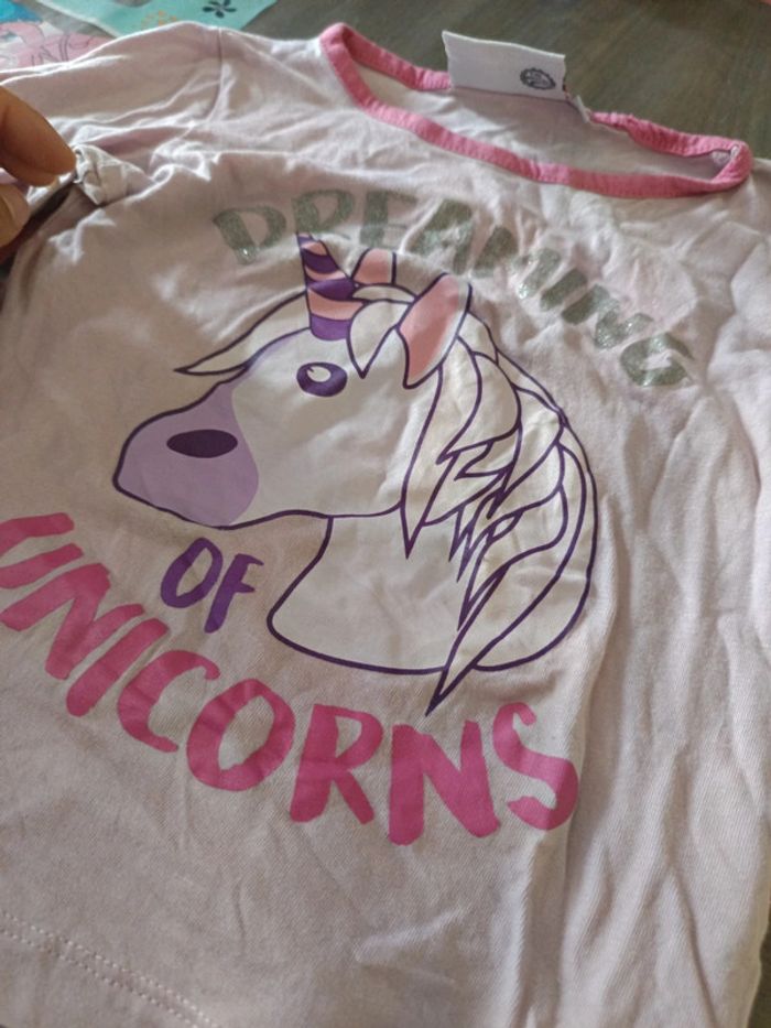 Tee-shirt manche longue 4 ans licorne emoji - photo numéro 4