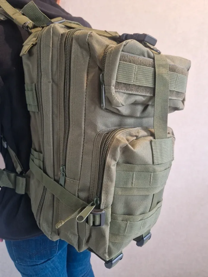 Sac à dos multipoches tactique kaki vert 30l - photo numéro 9