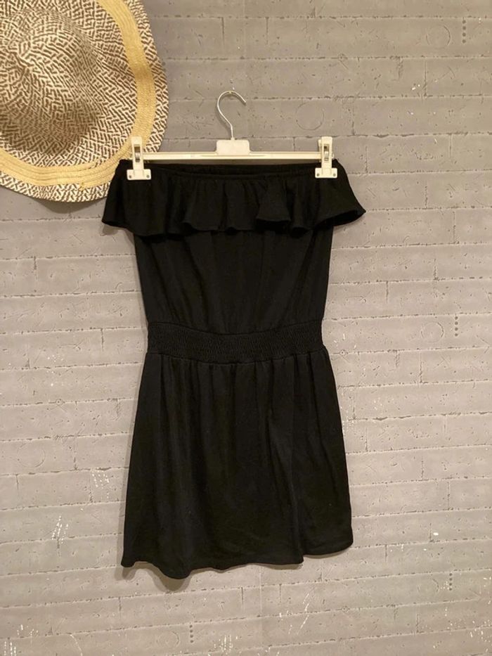 Robe noire décontractée bustier sans bretelle - photo numéro 5