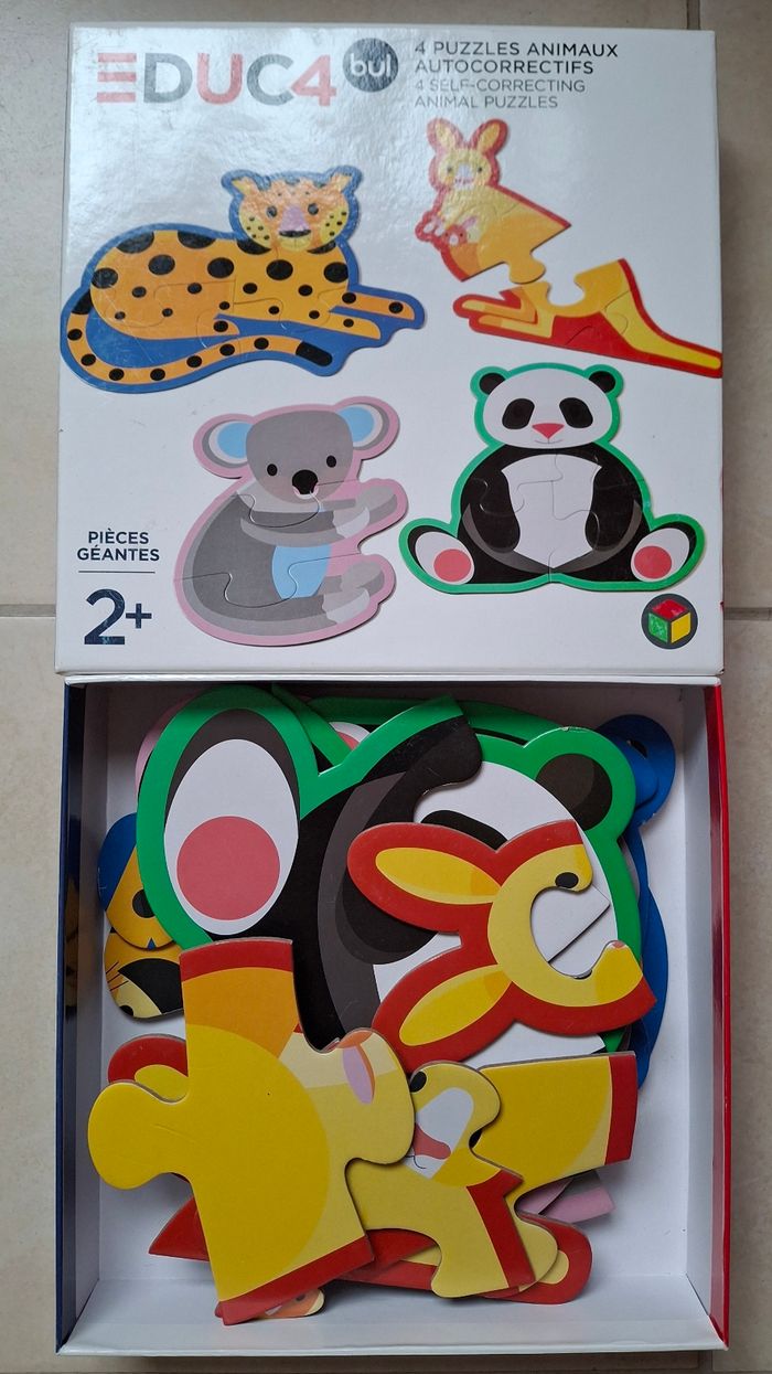 4 Puzzles animaux autocorrectifs Oxybul  2+ - photo numéro 3