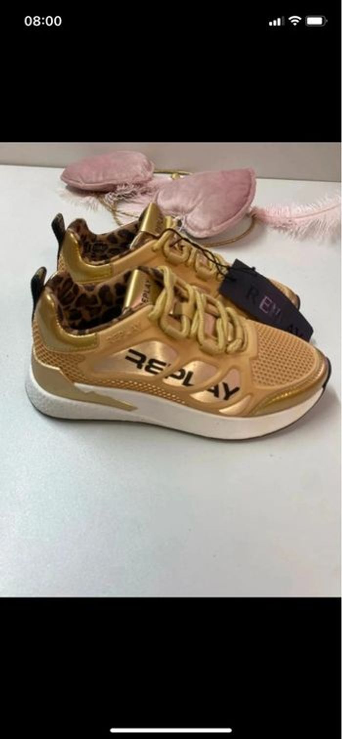 Baskets REPLAY dorées – Look premium & tendance - Taille 31 - photo numéro 5