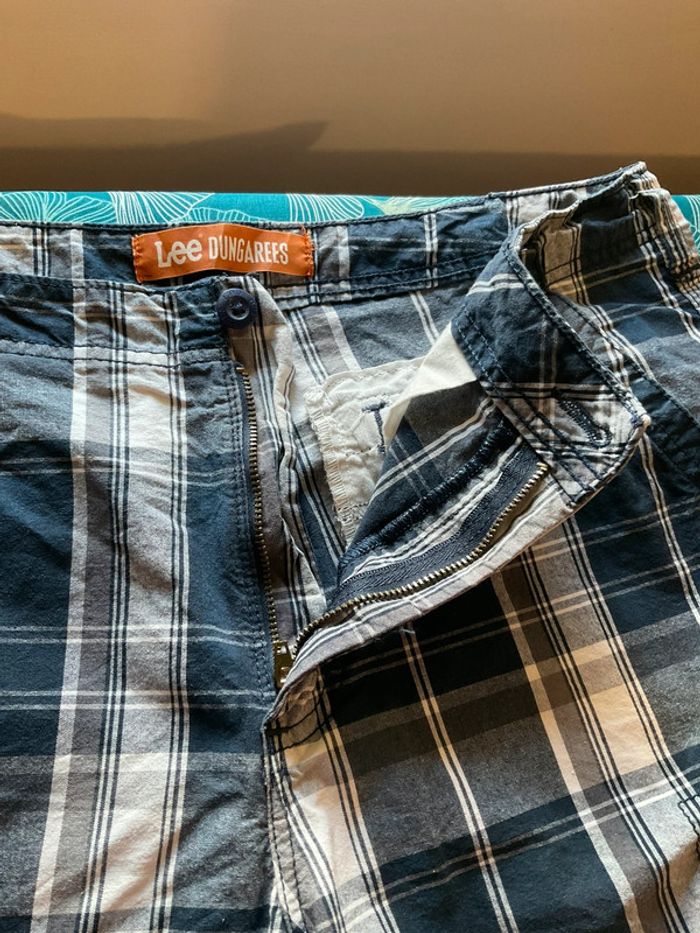 Short cargo bleu marine écossais à carreaux pour homme Lee taille W34 FR44 446 - photo numéro 4