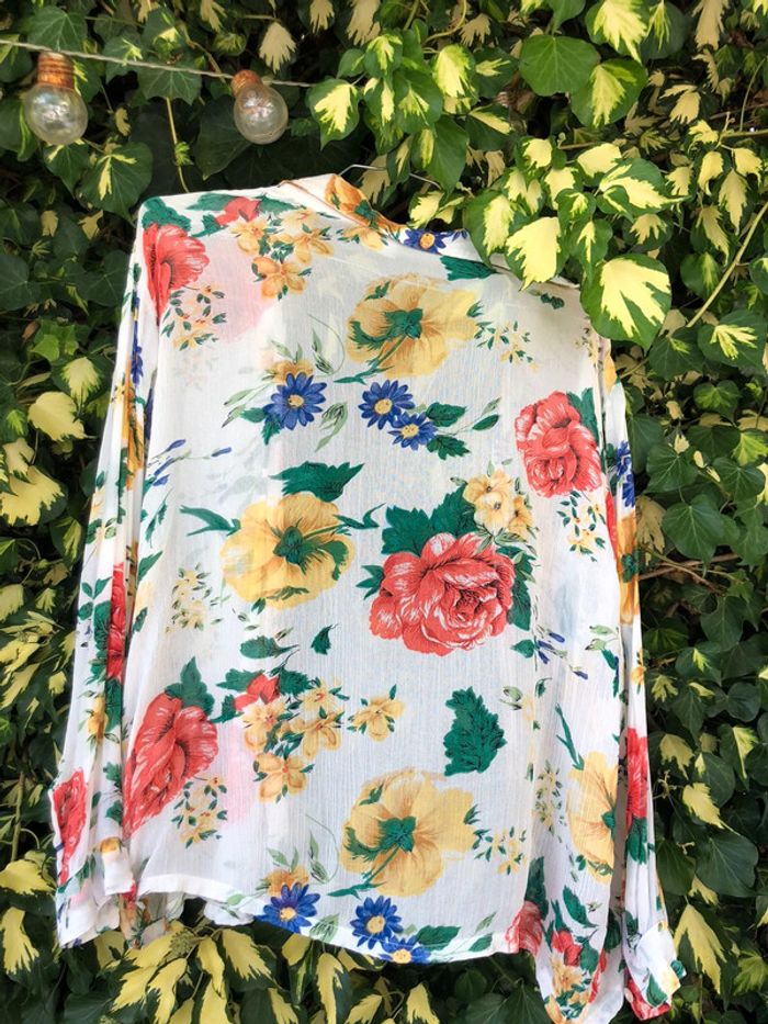Chemisier fluide et léger à fleurs vintage - photo numéro 7