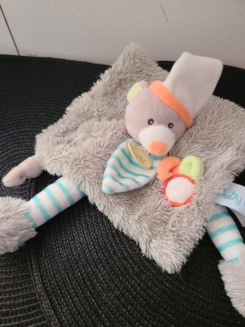 Doudou Ours Plat Gris Oscar BABY NAT