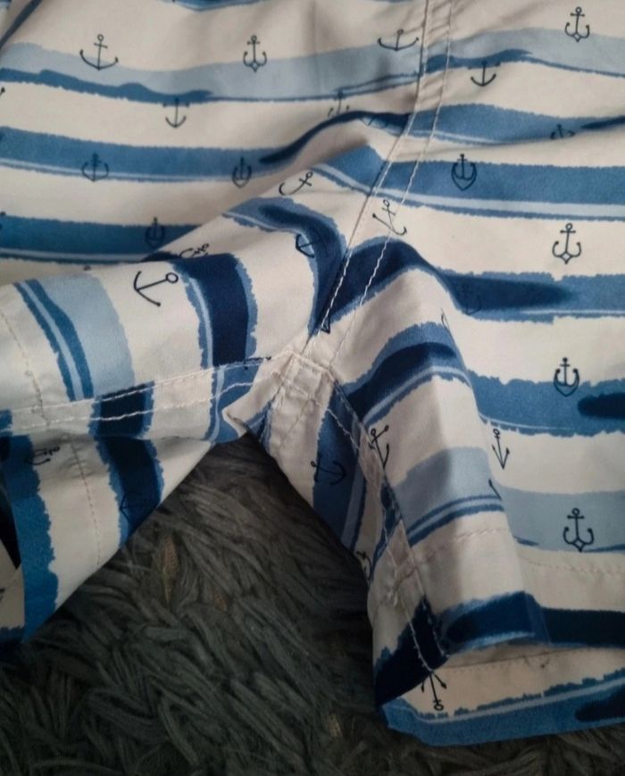 Short de plage rayé ancres marine 14ans - photo numéro 6