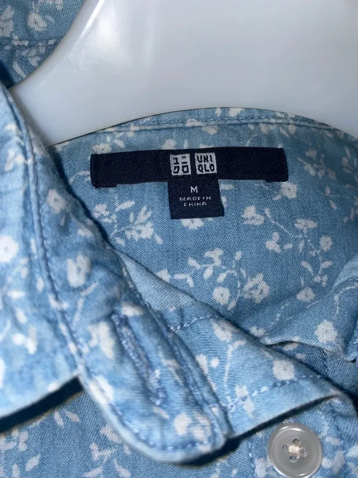 Chemise En Jean imprimée fleurs Uniqlo - photo numéro 7