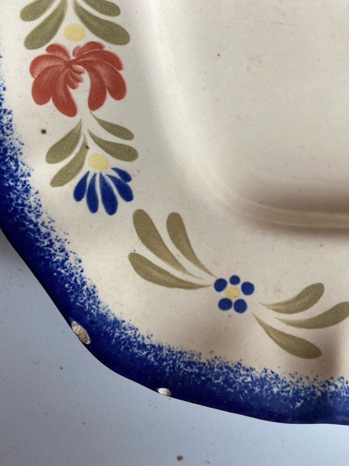 Plat rectangulaire en faïence avec motifs Normandie - photo numéro 2