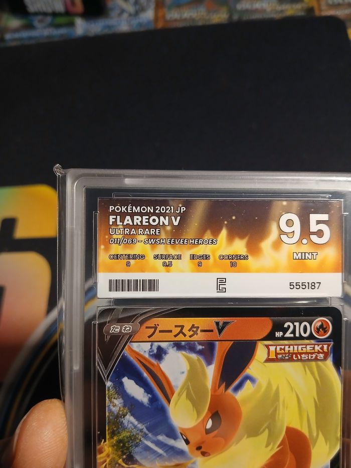 Carte Pokémon Japonaise Pyroli V (011/069) s6a - Eevee Heroes - Pure Grading 9,5 - photo numéro 3