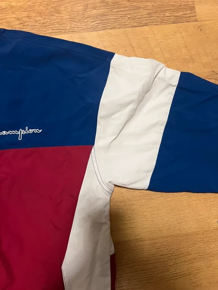 Veste champion vintage rouge et bleu 90s taille S - photo numéro 4