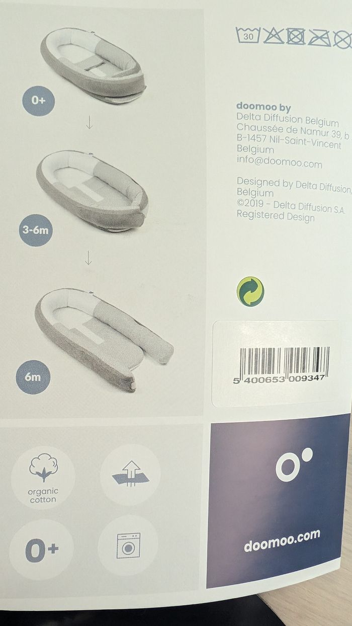 Cocoon nid pour bébé Tétra Jersey Green DOOMOO - photo numéro 4