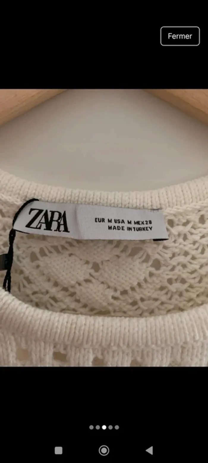 Débardeur en crochet blanc zara neuf sans étiquette M - photo numéro 3