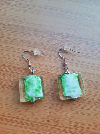 Boucles d'oreilles verre neuves
