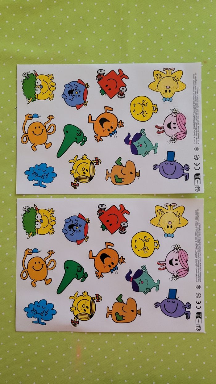 Lot de 2 planches de stickers ou autocollants Madame Monsieur .Stickers ou autocollants Madame Monsieur