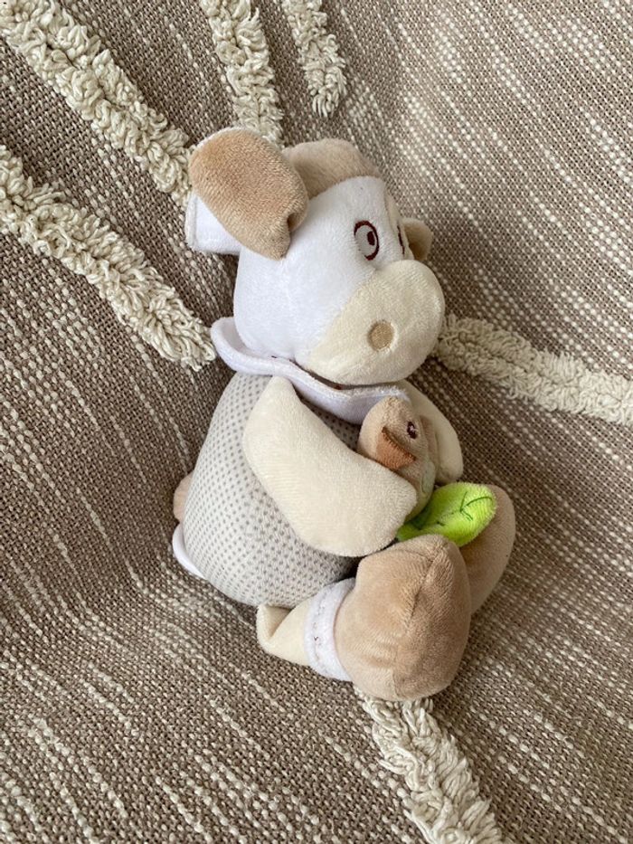 Peluche doudou musical 27cm Mots d'enfants Mouton beige marron blanc très bon état - photo numéro 2