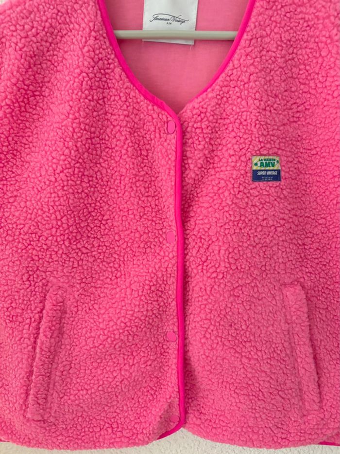 Veste sans manches American Vintage Hoktown fuschia / taille M/L - photo numéro 3