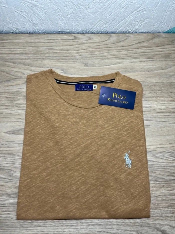 Lot de 2 T-shirt Ralph Lauren - taille M - couleur gris et marron - photo numéro 2