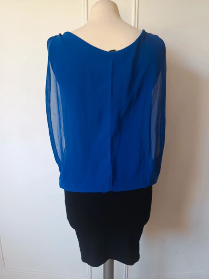 💎robe 👗 Pimkie t xs 34 s 36 noir bleu indigo avec voile confort été tendance - photo numéro 6