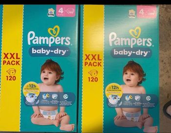 Lot de 2 paquets couches Pampers taille 4 bbdry  XXL